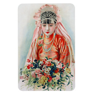 Braut in Chinesisch Rot Hochzeit Shanghai Yuefenpa Magnet