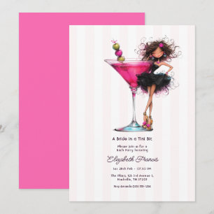 Braut in einem winzigen bisschen rosa Martini Jung Einladung