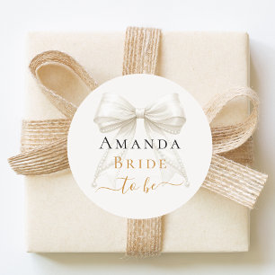 Braut in Elfenbein-Schleife Perlen elegante Hen Ni Runder Aufkleber