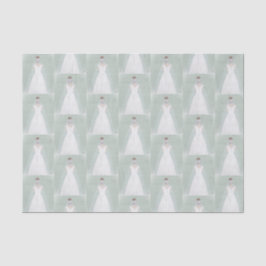 Braut in Hochzeitskleid Seidenpapier
