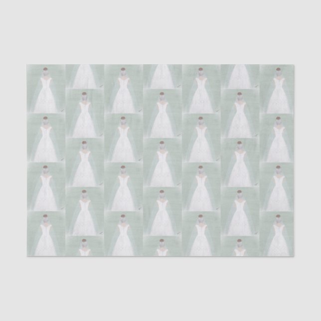 Braut in Hochzeitskleid Seidenpapier (Vorderseite)