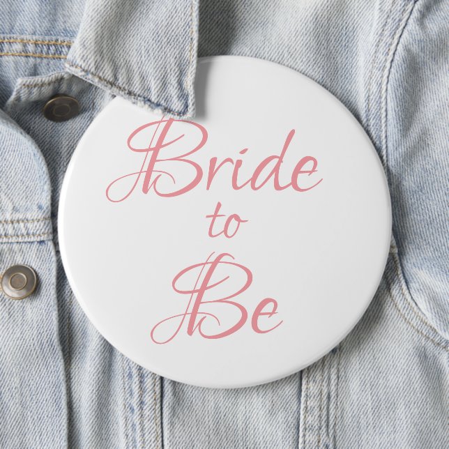 Braut in Rosa Schriftzug Hochzeit Elegant Einfach Button (Beispiel)