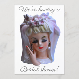 Braut in rosa Vase Manicure Brautparty Einladung
