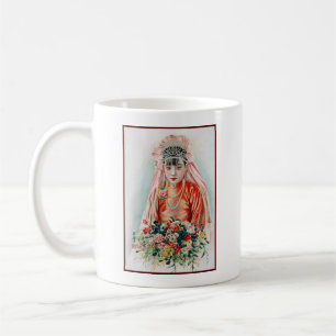 Braut in Rot auf einer chinesischen Hochzeit in Sh Kaffeetasse