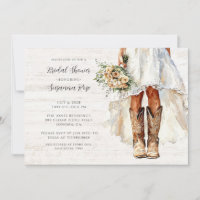 Braut in Stiefeln Wandern Bridal Dusche Einladung