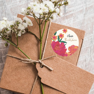 Braut in voller Blüte Florale Dekoration für Braut Runder Aufkleber