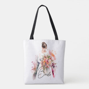 Braut in Wasserfarbe   Hochzeit Tasche