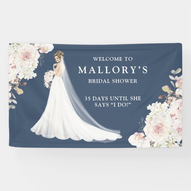 Braut in Wedding Gown Brautparty Willkommen Banner (Horizontal)