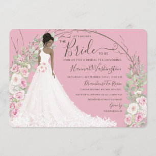 Braut in White Dress Bridal Tea Dusche Einladung