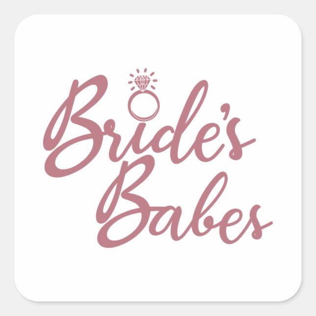 Braut - Junggeselinnen-Abschied Bridal Wedding Quadratischer Aufkleber (Vorderseite)
