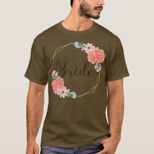Braut Junggesellenabschied Blumen Kranz Rosa Blau  T-Shirt