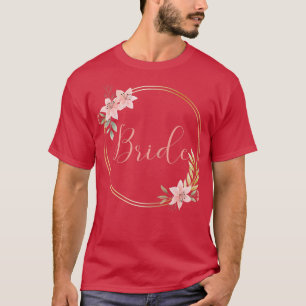 Braut Junggesellenabschied Eukalyptus Rosa Blumen  T-Shirt