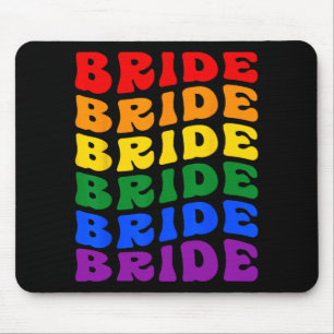 Braut Lgbt Groovy Regenbogenflagge Junggesellinnen Mousepad