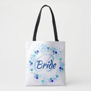 Braut mein etwas blaues Monogramm modern Tasche