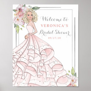 Braut mit Glamour und Glitter - Willkommensschild  Poster