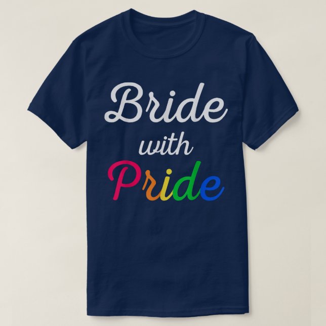 Braut mit Pride Lesbian Wedding T-Shirt (Design vorne)