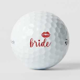Braut mit roten Lippen Golf Golfball