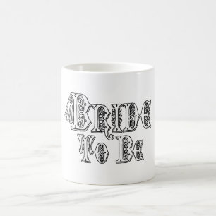 Braut Mit Schleier, Fancy Weiß - Schwarze Kontur Kaffeetasse