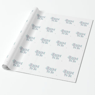 Braut mit Schleier, rosa und türkis Schrift Geschenkpapier
