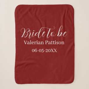 Braut Name Datum maigris weißes Brautjungfernparty Sherpadecke