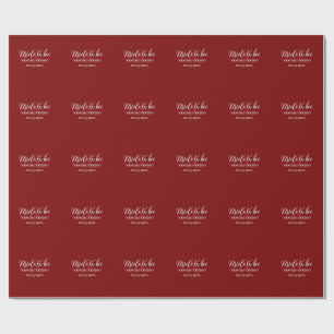 Braut Name Datum mauve weiße Brautparty wir Geschenkpapier