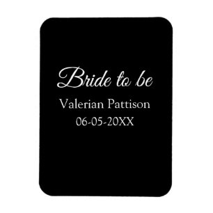 Braut Name Datum schwarz weiß Junggesellinnenabsch Magnet