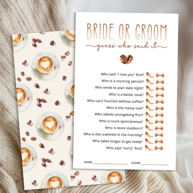 Braut oder Bräutigam - Errate wer es gesagt hat Sp (Bridal Shower Game Card)