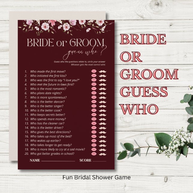 Braut oder Bräutigam - Rate wer? Spiel | Bride in  (Von Creator hochgeladen)