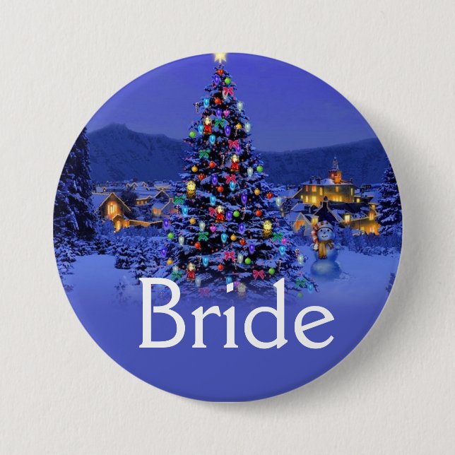 Braut oder Bräutigam Weihnachtsfeier Button (Vorderseite)