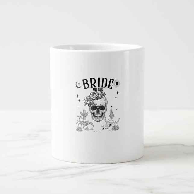 Braut oder Die bis zum Tod tun uns Party Gothic Ba Jumbo-Tasse (Vorderseite)