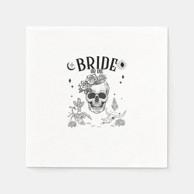 Braut oder Die bis zum Tod tun uns Party Gothic Ba Serviette (Vorderseite)