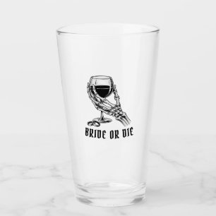 Braut Oder Tod Gothic-Skelett-Junggesellinnenabsch Glas