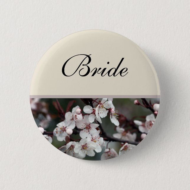 Braut, Pflaume, Blume Button (Vorderseite)