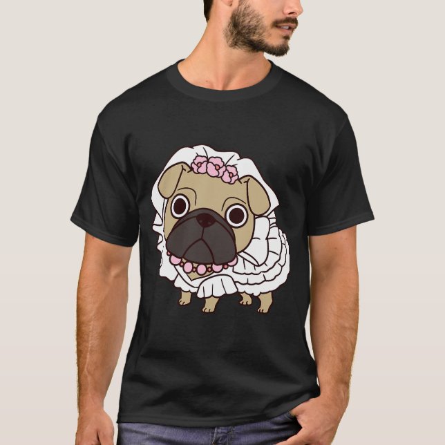 Braut Pug T-Shirt (Vorderseite)
