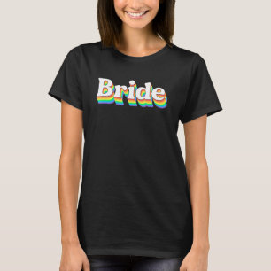 Braut Retro Lesbisch Junggesellinnenabschied 70er T-Shirt