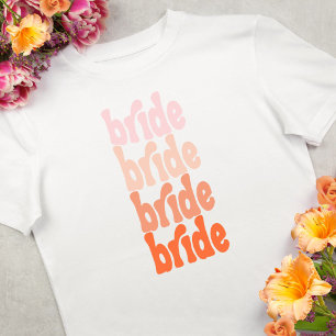Braut Retro Orange Junggesellinnenabschied  T-Shirt