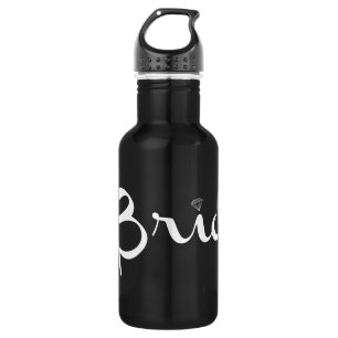Braut Retro Schrift Weiß Trinkflasche