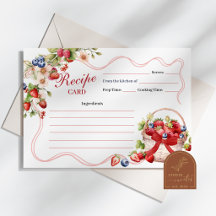 Braut-Rezeptkarte 'Red Bow Coquette Berry in Love'