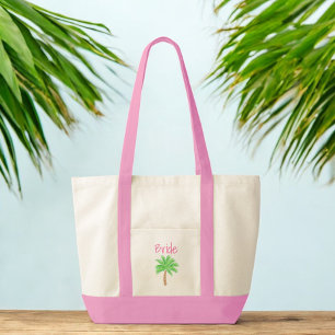 Braut Rosa Palmenbaum-Hochzeitsreise Preppy Tragetasche