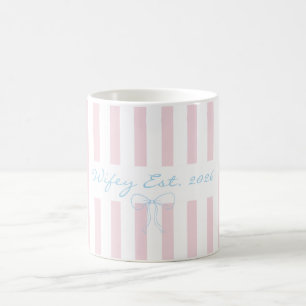 Braut roséwater rosa gestreift kaffeetasse