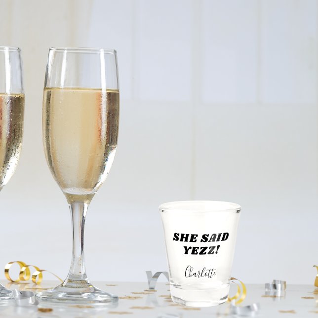 Braut sagte sie ja Junggeselinnen-Abschied Schnapsglas (Von Creator hochgeladen)