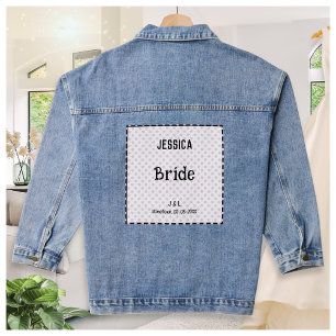 Braut Schön Polka Punkt Brautparty Hochzeit Jeansjacke
