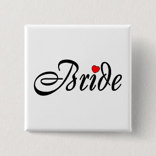 Braut (Skript rotes Hrt) Button