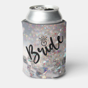 Braut-Sparkle-Schrift mit Diamantring-Detail Dosenkühler