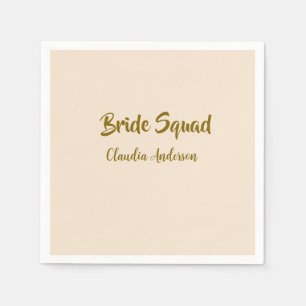 Braut-Squad Brautjungfer Name Golden Orange Hochze Serviette