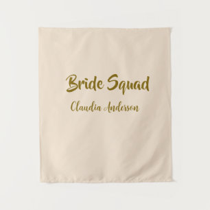 Braut-Squad Brautjungfer Name golden orange Hochze Wandteppich