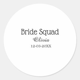 Braut Squad Brautjungfer Name Junggesellinnenabsch Runder Aufkleber