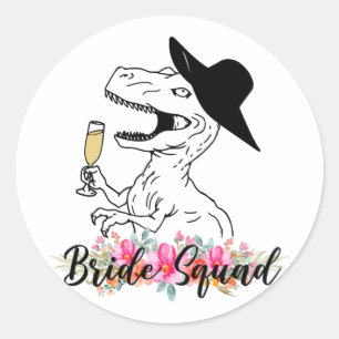 Braut-Squad Dinosaurier Brautjungfer Floral Jungge Runder Aufkleber