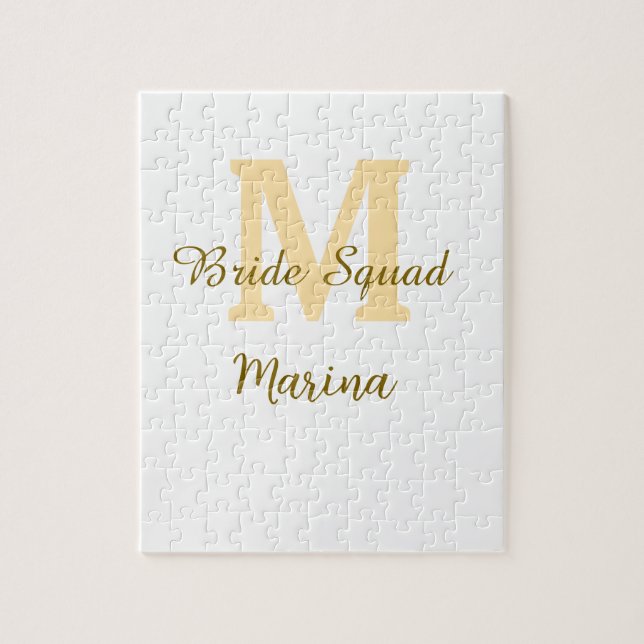 Braut-Squad-Monogramm goldene Brautparty einfach  (Vertikal)