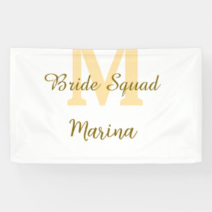 Braut-Squad-Monogramm goldene Brautparty einfach Banner
